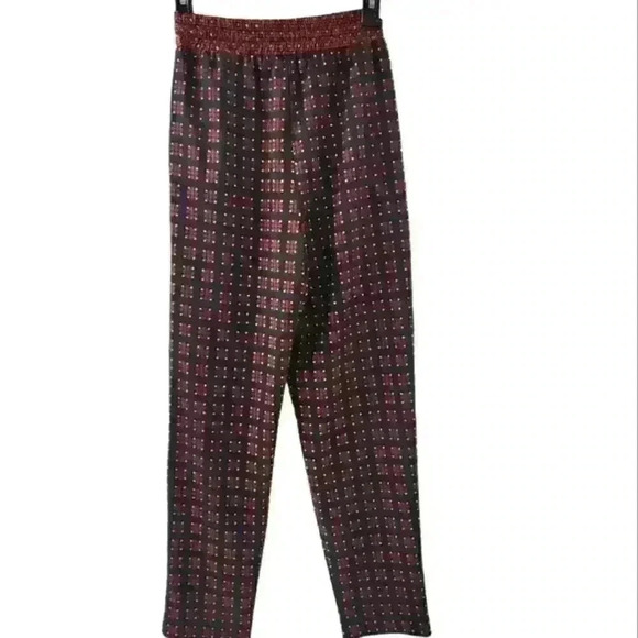 3/$30 Zara XS Elastic Drawstring Waist Ankle Black Print Pull On Pants. - Picture 2 of 5